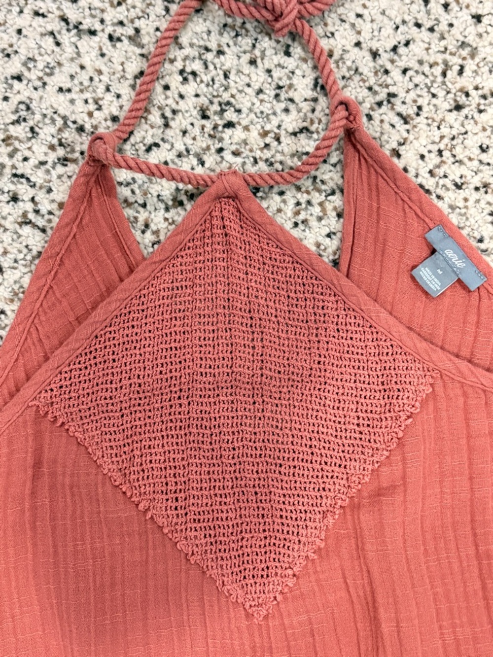 Aerie Rope Tie Halter Top in Mauve Medium - Picture 6 of 12